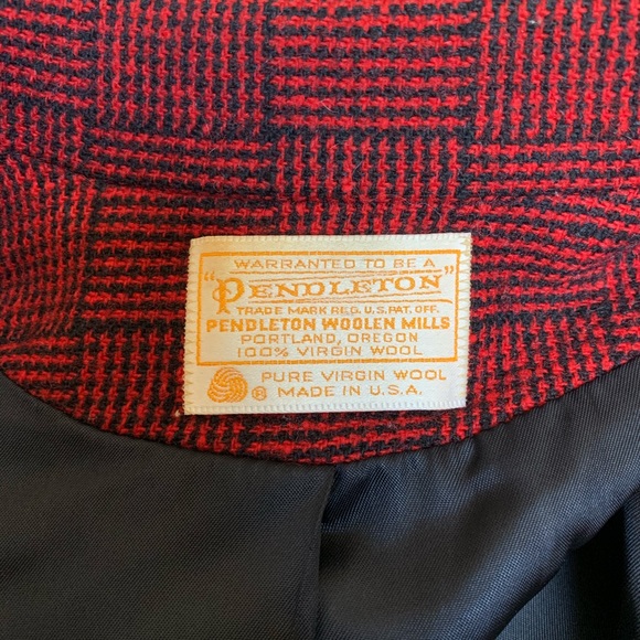 70s Vintage Pendleton Wool 1 Button Striped Blazer - Picture 5 of 13